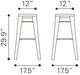 Zuo® Marius Antique Black Gold Set of 2 Bar Stool-3