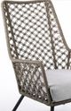 Armen Living Marco Black/Light Gray/Taupe Fabric/Rope/Steel Outdoor Lounge Chair-4