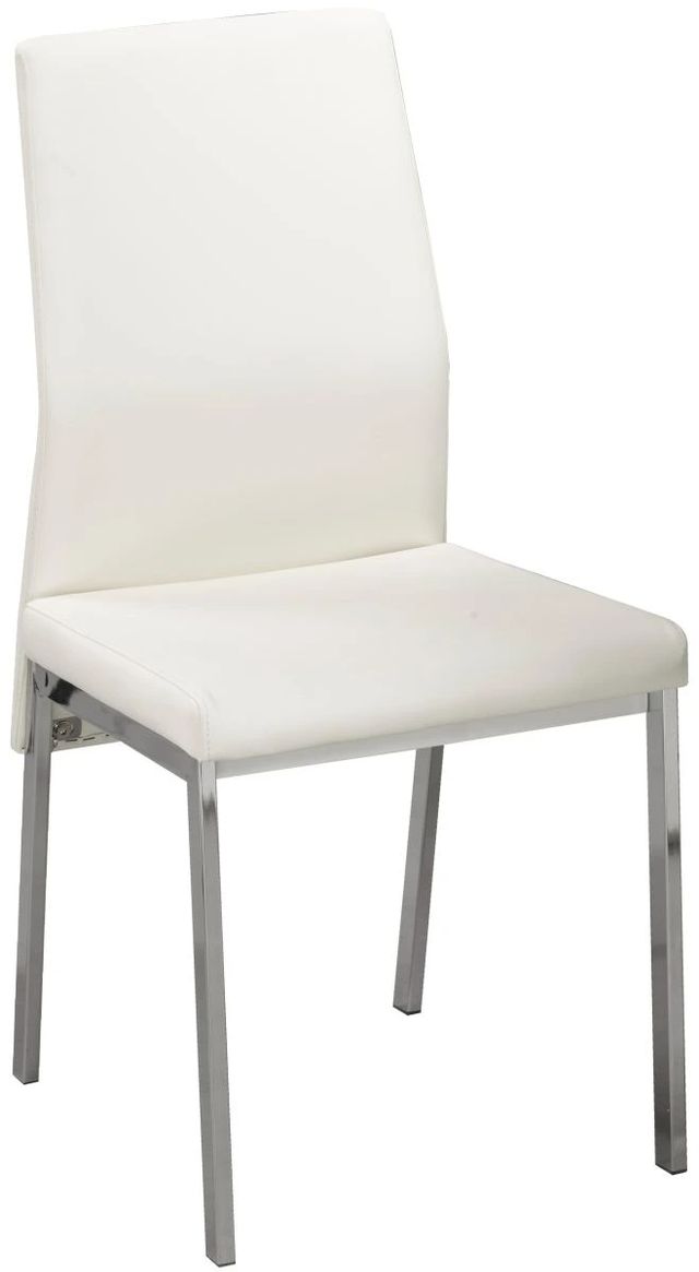Brassex Inc. Amber 2-Piece Chrome/White Dining Chair Set-0
