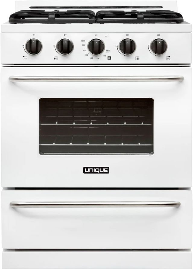 Unique Appliances Classic 30" White 3.9 cu. ft. Off-Grid Freestanding Propane Range-0