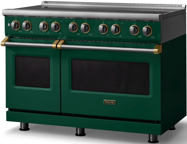 Viking® 5 Series 48" Ivy Pro Style Induction Range with Brushed Brass Trim-2