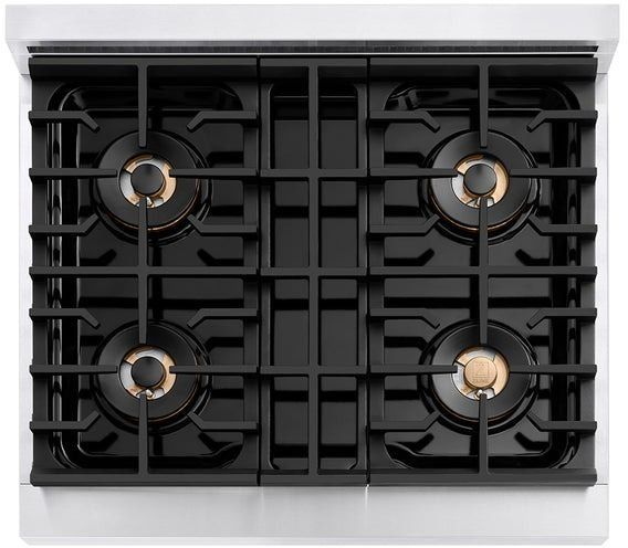 ZLINE Paramount Series 30" Stainless Steel Pro Style Dual Fuel Range with Black Matte Door-2