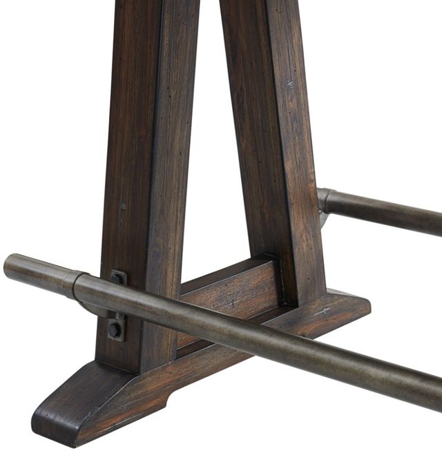 Intercon Transitions Driftwood Counter Trestle Table with Sable Base-3