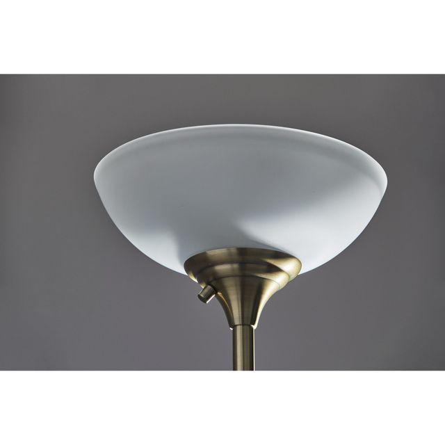 Adesso® Bergen Black/Antique Brass Torchiere-1