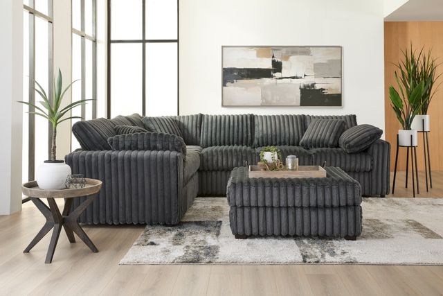 Hughes Furniture® 24550 2-Piece Mondo Charcoal Curved Sectional-1