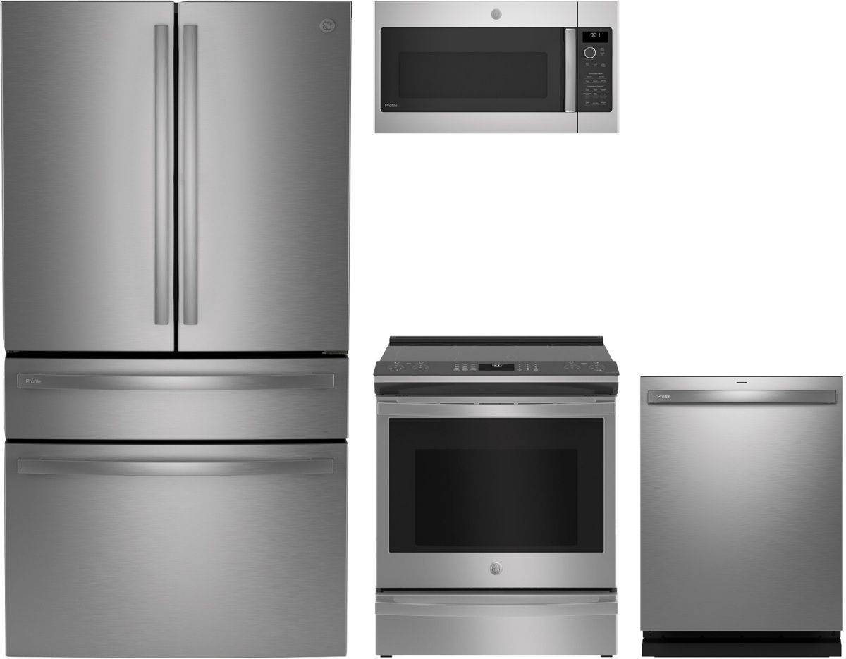 GE Profile™ 4 Piece Stainless Steel Kitchen Package