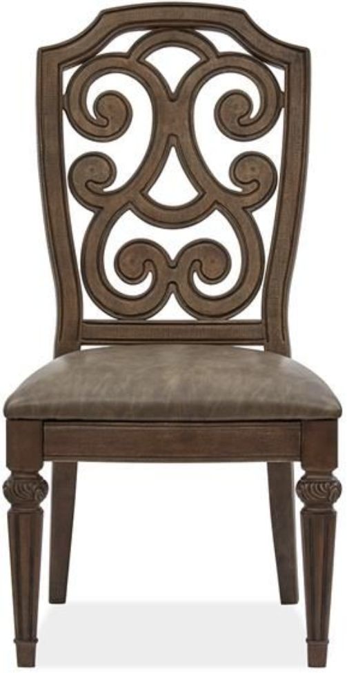 Magnussen Home® Durango Willadeene Brown Dining Side Chair with Upholstered Seat-1