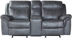Hughes Furniture® Propaganda Graphite Manual Reclining Loveseat