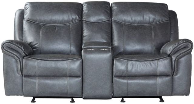 Hughes Furniture® 8692 Propaganda Graphite Manual Reclining Loveseat-0