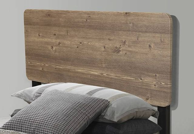 Milton Greens Stars Black Frame Twin Platform Bed with Wooden Headboard and Footboard-1