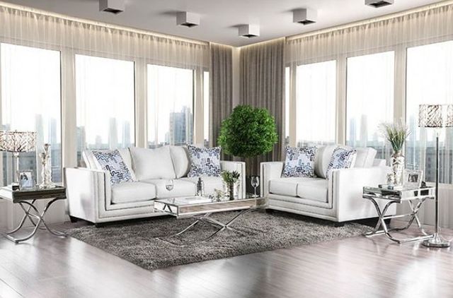 Furniture of America® Ilse Off-White Sofa-1