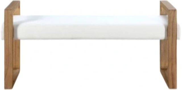 Modus Furniture One Bisque/White Pearl Upholstered Dining Bench-2