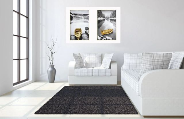 Classy Art 2-Piece Style 13 Hand Painted Textured Canvas in Frame Wall Art Set-2