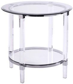 Mazin Furniture Lyrica Clear Glass End Table