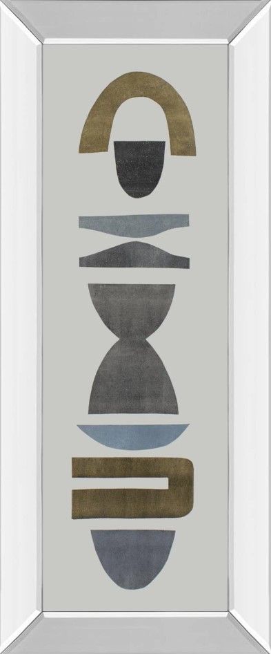 Classy Art Neutral Totems VI by Rob Delamater Mirror Framed Wall Art-0