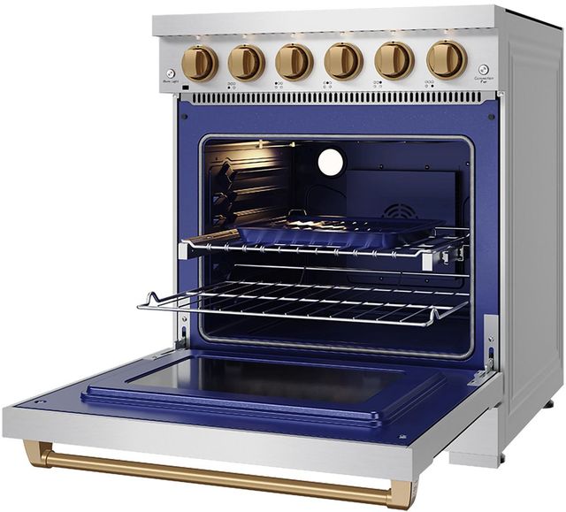 Thor Kitchen Gordon Ramsay Series 30" Stainless Steel Pro Style Electric Range with Precision Knob Control & Bronze Hardware-4