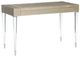 Caracole® Moment of Caracole Classic Soft Silver Leaf Vanity Table with Clarity Clear Base-0