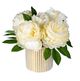 A & B Home Gold/White Artificial Peonies in Striped Pot -2