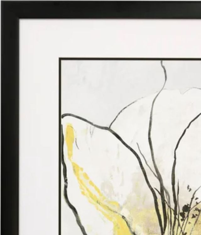 Stylecraft Black/Light Gray/White/Yellow Framed Print-1