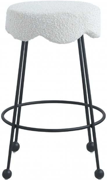 Meridian Furniture Fleur Cream/Matte Black Counter Stool-1