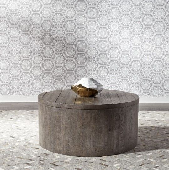 Liberty Furniture Modern Farmhouse Dusty Charcoal Drum Cocktail Table-1
