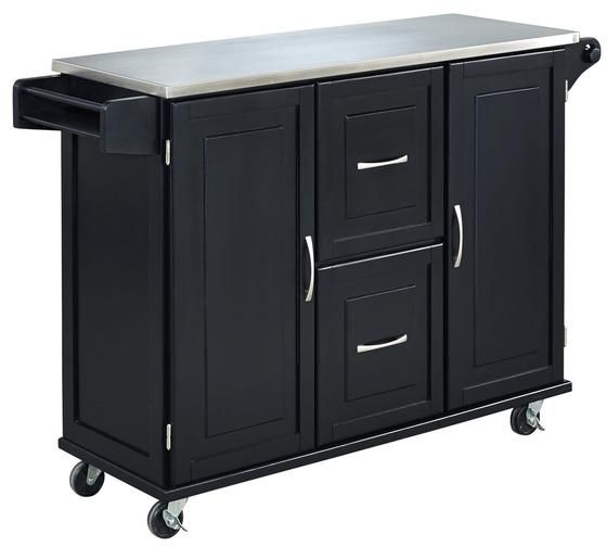 homestyles® Dolly Madison Black/Stainless Steel Kitchen Cart-0
