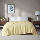 Olliix by Madison Park Freshspun Basketweave Yellow Full/Queen Cotton Blanket-1