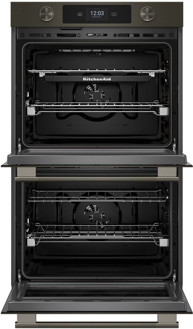 KitchenAid® 30" Black Ore Smart Double Electric Wall Oven with Assisted Cook Cycles-1