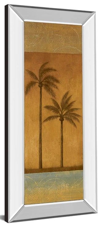 Classy Art Golden Palm Il by Jordan Grey Mirror Framed Wall Art-1