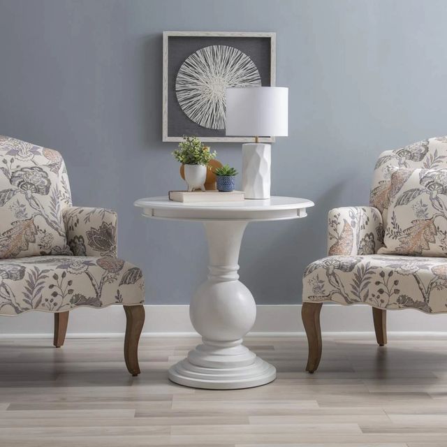 Powell® Amelia White Round Accent Table-1