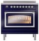 Ilve® Nostalgie II Noblesse 36'' Midnight Blue Pro Style Induction Range with Chrome Trim-1