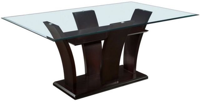 Mazin Furniture Daisy Glass Top Dining Table with Espresso Base -1