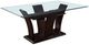 Mazin Furniture Daisy Glass Top Dining Table with Espresso Base -1