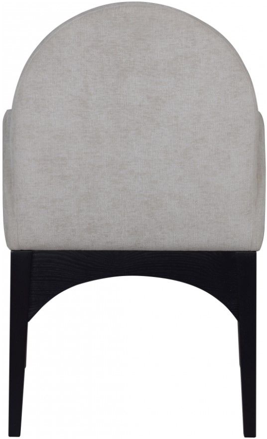 Meridian Furniture Waldorf Gray/Black Chenille Upholstered Dining Arm Chair-3