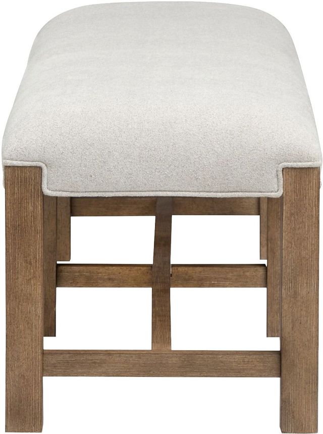 Magnussen Home® Plum Creek Elite Dove/Sierra Brown Bench with Upholstered Seat-2
