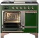 Ilve® Majestic III 40" Emerald Green Pro Style Dual Fuel Natural Gas Range with Solid Door and Copper Trim-2