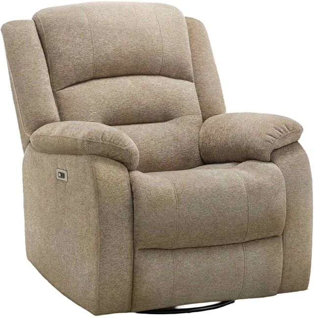 Monarch Specialties Inc. Beige Large Power Swivel Glider Reclining Chair with USB Ports-0