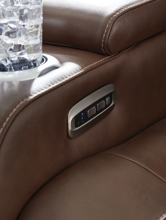 Signature Design by Ashley® High Impact Tobacco Power Reclining Loveseat with Adjustable Headrest-5