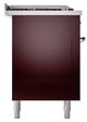 Ilve® Nostalgie II Noblesse 60'' Burgundy Pro Style Dual Fuel Range with Chrome Trim-2