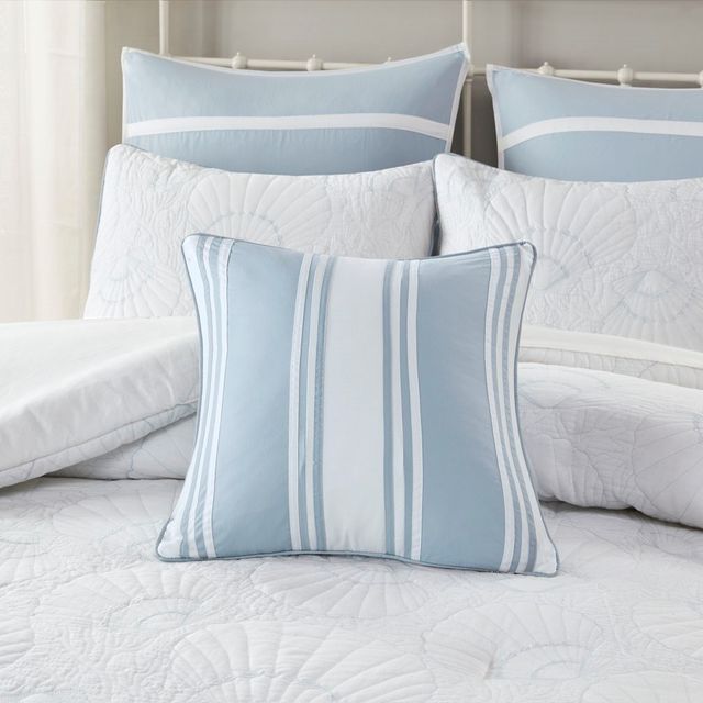 Olliix by Harbor House White Crystal Beach Pieced Square Pillow-2