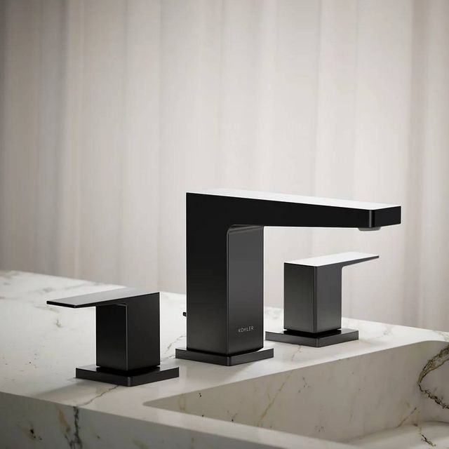 KOHLER® Honesty® Matte Black Widespread Bathroom Sink Faucet-3