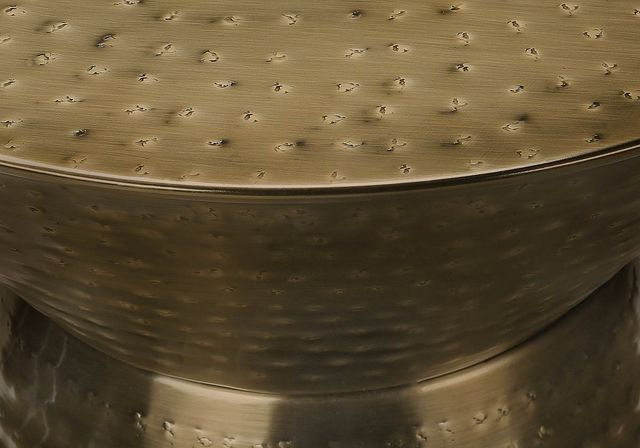 Monarch Specialties Inc. Gold Iron Hourglass Drum Table-3