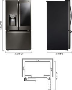 LG 21.9 Cu. Ft. PrintProof™ Black Stainless Steel Counter Depth French Door Refrigerator