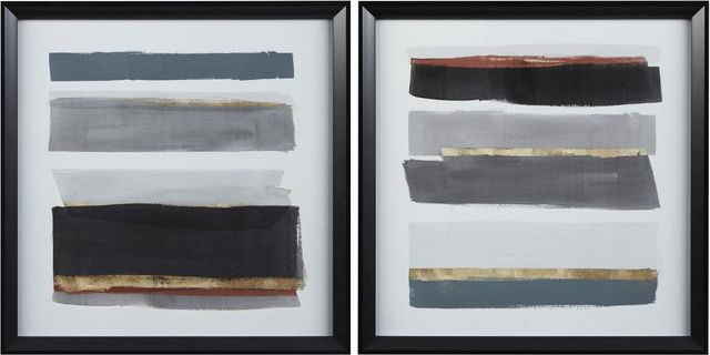 Signature Design by Ashley® Hallwood 2-Piece Black/White/Gray Wall Art Set-0