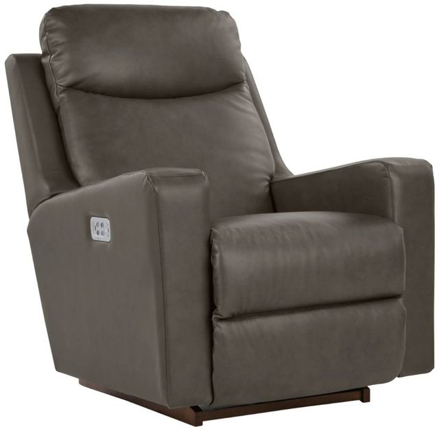 La-Z-Boy® Emmons Pewter Leather Power Rocking Recliner with Headrest and Lumbar-0