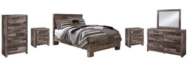Benchcraft® Derekson 6-Piece Multi Gray Full Youth Panel Bed Set-0