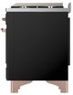 Ilve® Majestic III 40" Glossy Black Pro Style Dual Fuel Natural Gas Range with Solid Door and Copper Trim-4