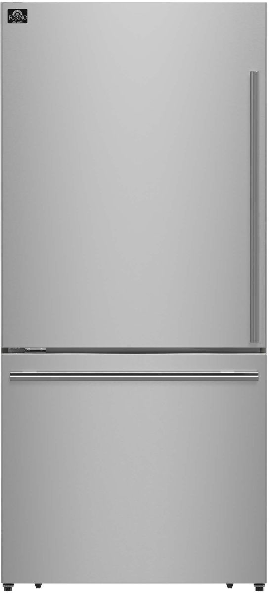 Réfrigérateur à congélateur inférieur de 31 po à profondeur comptoir FORNO® Milano Espresso de 17.2 pi³ - Acier inoxydable