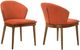 Armen Living Juno 2-Piece Orange/Walnut Dining Side Chair Set-0