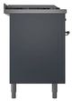 Ilve® Nostalgie II Noblesse 60'' Blue Gray Pro Style Dual Fuel Range with Copper Trim-2